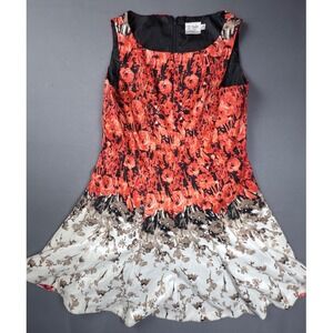 J. Taylor‎ Women's Size 18 Sleeveless Floral Print Dress - Red Black White